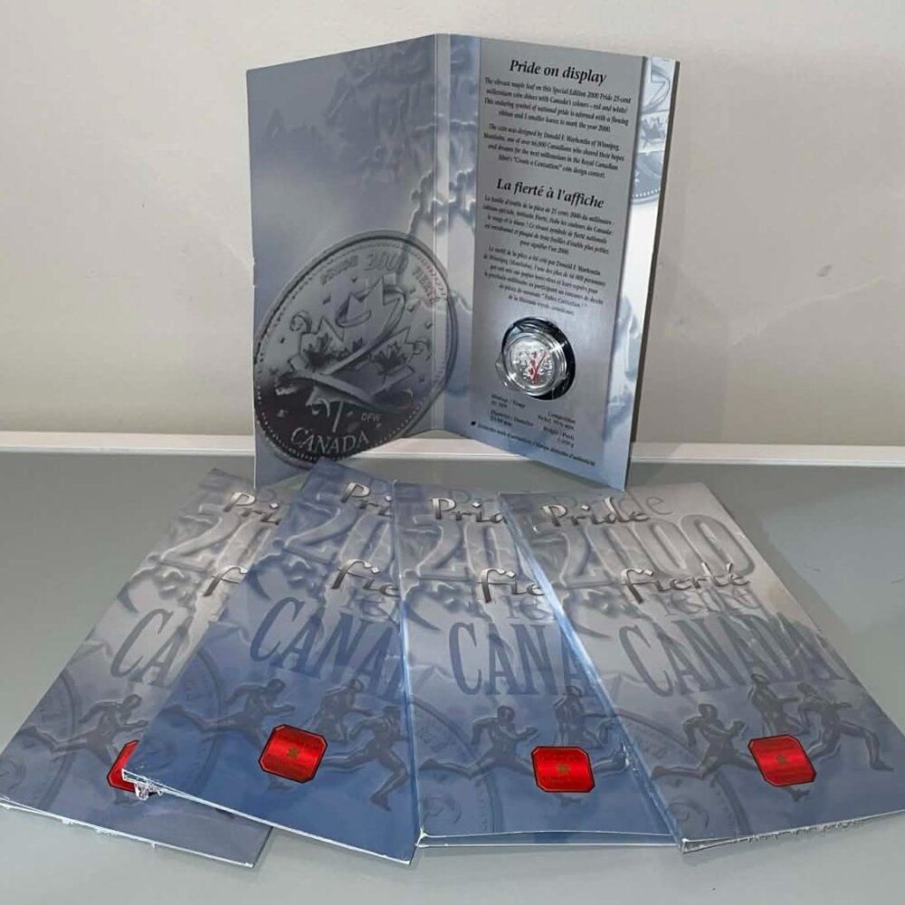 The 2000 Royal Canadian Mint (RCM) "Pride" 25-cent coin - LOT OF 5